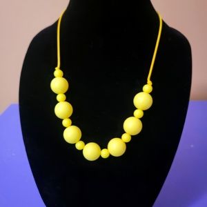 Neon yellow beaded necklace